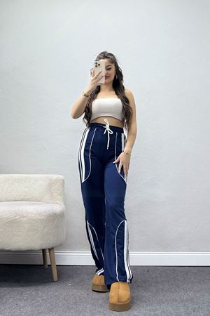 Şeritli 2 İplik Eşofman Altı Lacivert - 52172.1005.