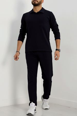 Zra Krep Polo Yaka Erkek Takım Lacivert - 42187.1937.