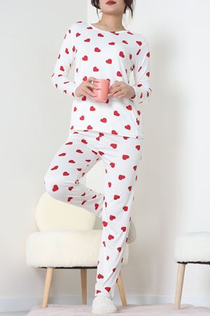Milan Pijama Takımı Beyazkırmızı - 55010.1567.
