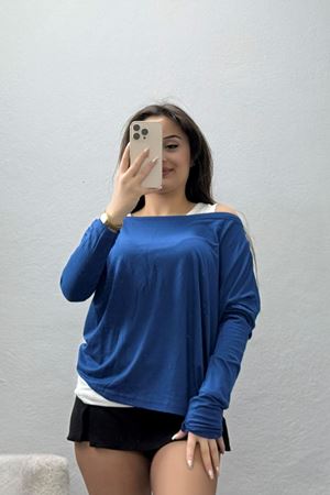 İçli Dışlı İkili Viskon Bluz İndigo - 70827.1095.