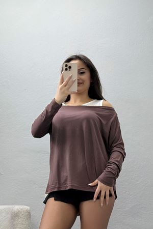 İçli Dışlı İkili Viskon Bluz Kahve - 70827.1095.
