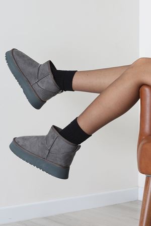 Kalın Taban Mini Boy Süet Bot Füme - 31437.1932.