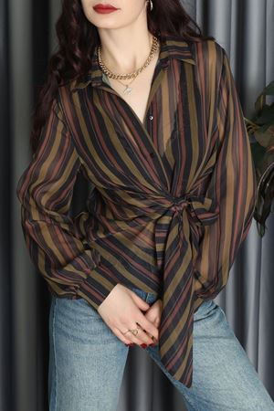 Yandan Bağlamalı Gömlek Haki - 80743.444.