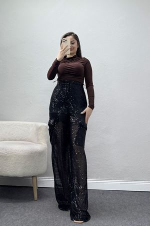 Kargo Cepli Payet Pantolon Siyah - 31363.444.