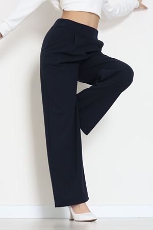 İthal Scuba Krep Lastikli Pantolon Lacivert - 51234.1397.