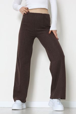 Selanik Kumaş Bel Lastikli Çımalı Pantolon Kahve - 51226.1567.