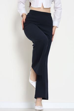 İthal Scuba Krep Likralı Yandan Fermuarlı Pantolon Lacivert - 51233.1397.