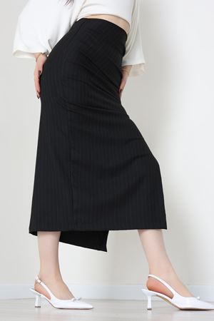 Yan Büzgülü Etek Siyah - 60565.2126.