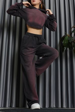 Yıkamalı Eşofman Takımı Mürdüm - 0085.1995.