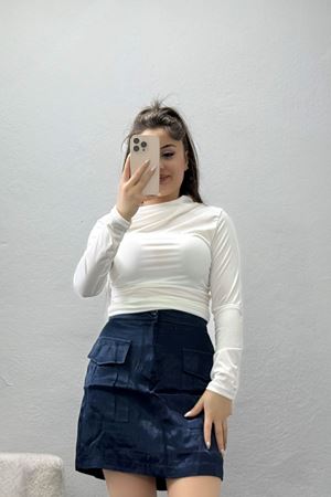 Sandy Kayık Kaya Bluz Ekru - 42802.1949.