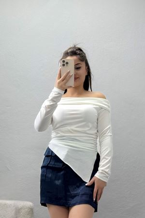 Sandy Madonna Yaka Bluz Ekru - 42804.1949.