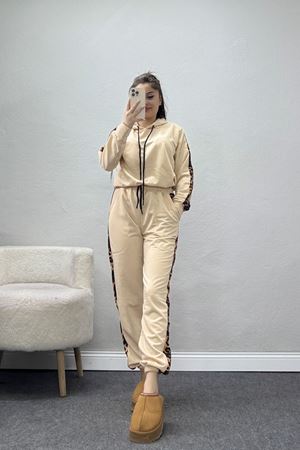 Leopar Garnili Eşofman Takım Bej - 20112.1857.