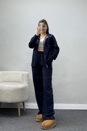 Pul İşlemeli 2 İplik Eşofman Takımı Lacivert - 40016.1857.