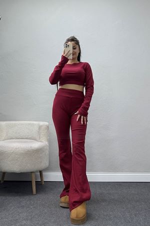 Raporlu Ribana Likralı Takım Bordo - 55000.1567.