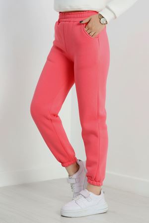 Paça Lastikli 3 İplik Eşofman Altı Pembe - 20956.1878.