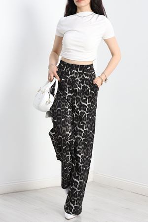 Kemer Cırtlı Krep Pantolon Antileopar - 30494.1865.