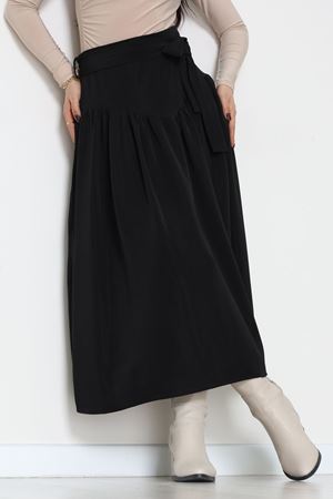 Kuşaklı Etek Siyah - 6999.2126.
