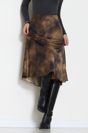 Desenli Süet Etek Haki - 6984.2126.