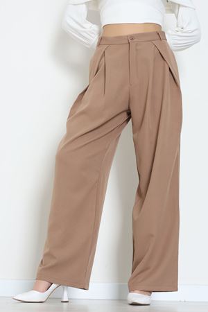 Dabıl Kumaş Pile Detaylı Pantolon Latte - 51610.683.