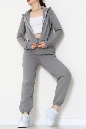 3 İplik Crop Eşofman Takımı Antrasit - 50913.1878.