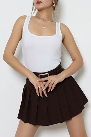 Viskon Kare Yaka Çıtçıtlı Body Beyaz - 70882.2127.