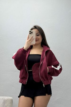 3 İp Şardonlu Sweatshırt Bordo - 21954.200.