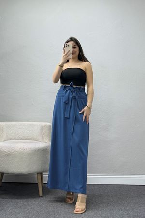 Ottoman Kuşaklı Etek İndigo - 60623.2126.