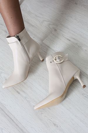 7 Cm Topuklu Bot Krem - 32627.264.