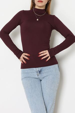 Parmak Geçmeli Bluz Mürdüm - 21756.200.