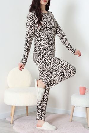 Sandy Alt Üst Aynı Pijama Takımı Leopar - 52166.1048.