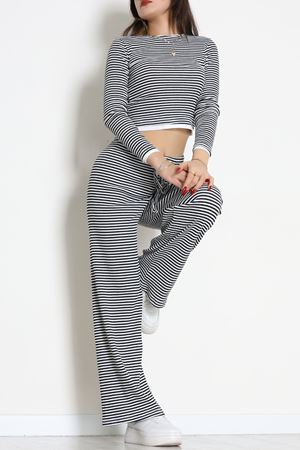 Çizgili Kaşkorse İkili Takım Siyahbeyaz - 55033.1567.