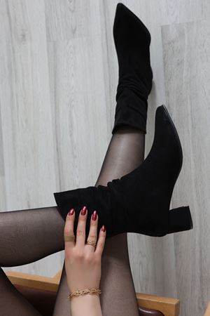 5 Cm Topuklu Çizme Siyahsüet - 32650.264.