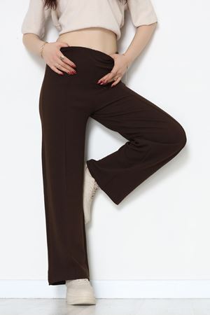 Zra Krep Lastikli Çımalı Pantolon Acıkahve - 51251.1837.