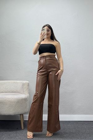 Bol Paça Deri Pantolon Kahve - 50228.1995.