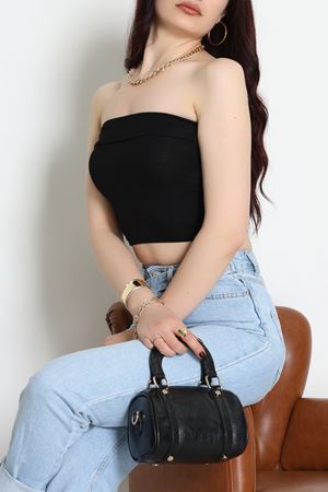 Likralı Straplez Ribana Atlet Siyah - 21922.200.