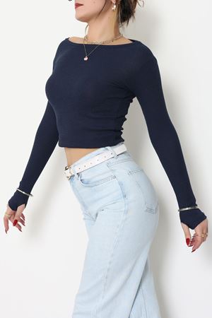 Kaşkorse Parmak Geçmeli Body Lacivert - 55031.1567.