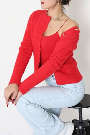 Yumuşak Dokulu Hırka Kırmızı - 70884.1765.