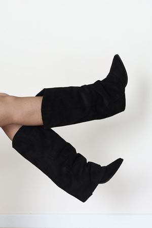 6 Cm Topuklu Çizme Süetsiyah - 32686.264.