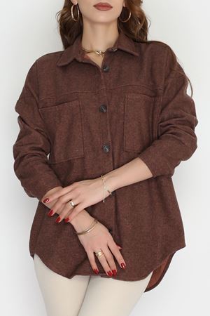 Çift Cep Kaşe Gömlek Kahve - 20258.1775.