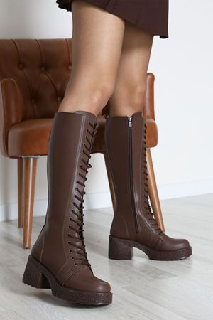 7 Cm Topuklu Çizme Kahvederi - 32655.264.
