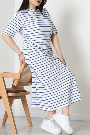 Bisiklet Yaka Büyük Beden Süprem Elbise Beyazlaci - 70880.1567.