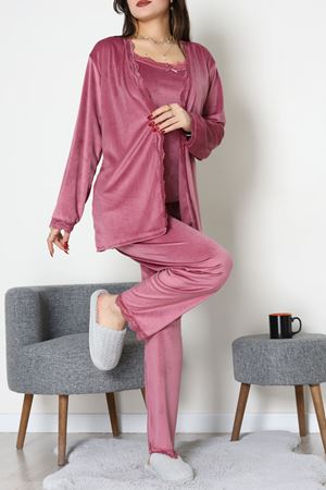 Kadife 3'Lü Set Takım Gülkurusu - 667.1287.