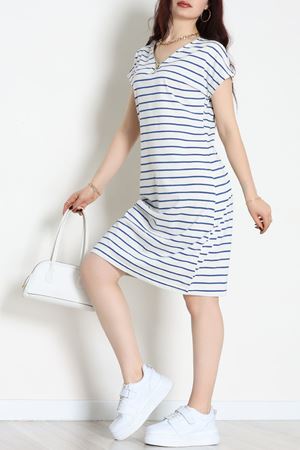 Fermuarlı Süprem Penye Elbise Beyazlaci - 70825.1567.