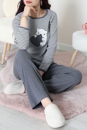 Kaşkorse Pijama Takımı Füme - 52141.1567.
