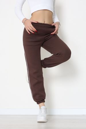 3 İplik Biyeli Eşofman Altı Acıkahve - 30103.1878.