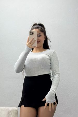 Kaşkorse Parmak Geçmeli Body Gri - 55031.1567.