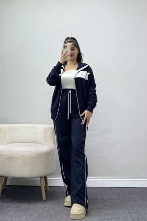 Garnili Fermuarlı 2 İplik Eşofman Takımı Lacibeyaz - 50790.1857.