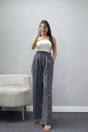 Dabıl Kumaş Lastikli Pantolon Füme - 51612.683.