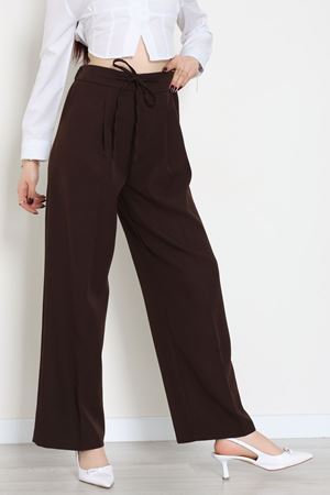 Dabıl Kumaş Beli Bağcıklı Pantolon Kahve - 51615.683.