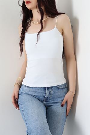 İp Askılı Kısa Crop Atlet Beyaz - 21563.200.